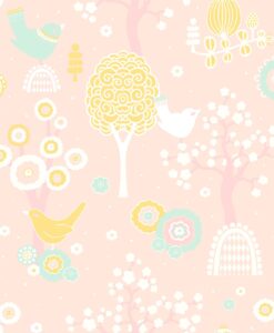 Cheery Valley - Pink Wallpaper by Majvillan