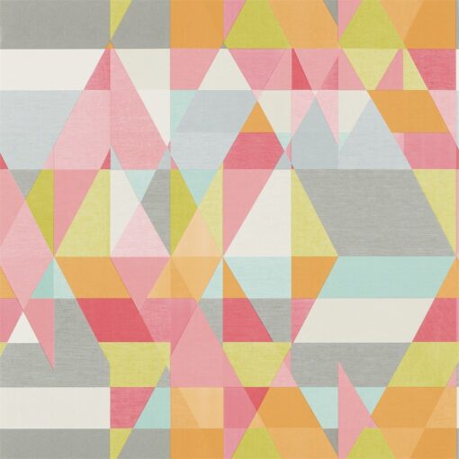 Axis wallpaper by Scion in Lime/Peony/Sunset