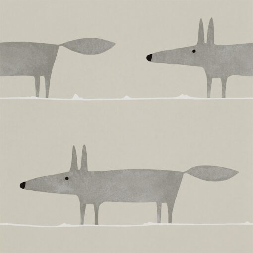 Mr Fox wallpaper in silver