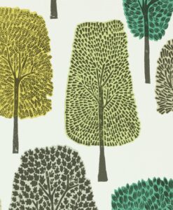 Cedar wallpaper by Scion in Slate, Apple & Ivy