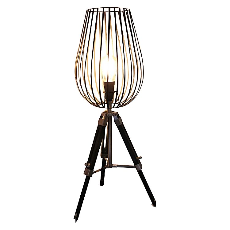 Wire Cage Tripod Table Lamp
