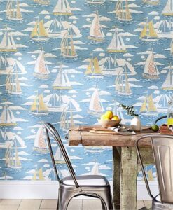 Sailor Wallpaper from the Port Isaac Collection by Sanderson