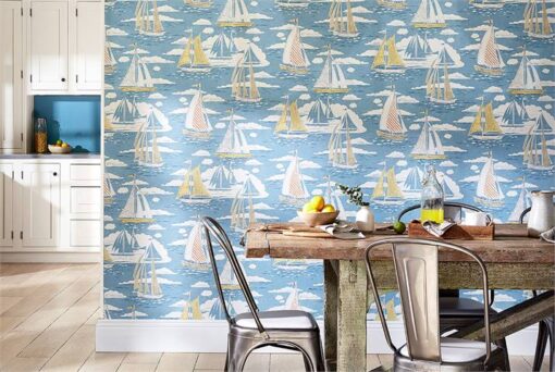 Sailor Wallpaper from the Port Isaac Collection by Sanderson