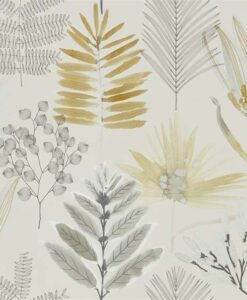Yasuni Wallpaper from the Zapara Collection in Ochre and Linen