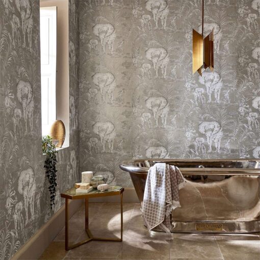 Kinabalu elephant wallpaper from the Zapara Collection by Harlequin