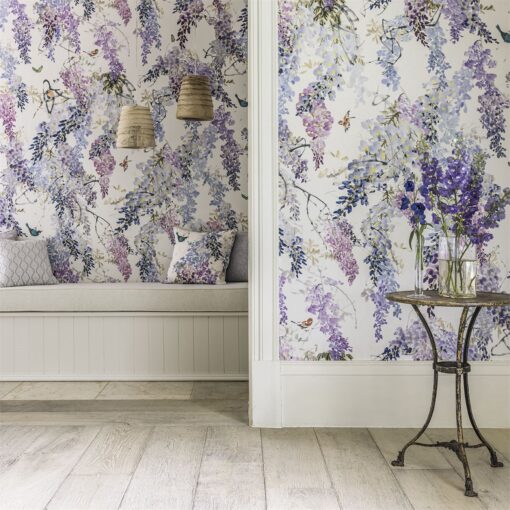 Wisteria Falls Wallpaper from Waterperry Wallpapers by Sanderson Home