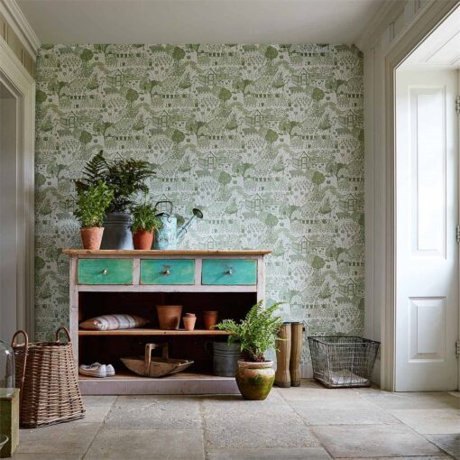 The Allotment Wallpaper from The Potting Room Collection by Harlequin