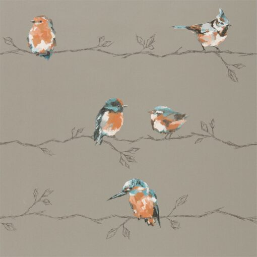Persico Wallpaper from the Standing Ovation Collection by Harlequin in Tang & Duck Egg