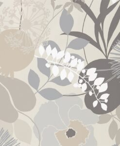Doyenne Wallpaper from the Standing Ovation Collection by Harlequin in Mist, Linen & Hessian