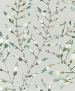 Chaconia Wallpaper from the Anthozoa Collection in Emerald & Lime