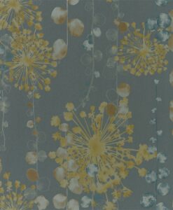 Moku Wallpaper from the Anthozoa Collection in Graphite & Mustard