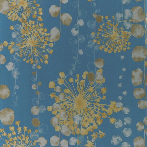 Moku Wallpaper from the Anthozoa Collection in Indigo & Pebble