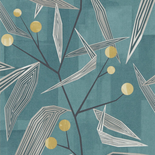 Entity Wallpaper from the Entity Collection in Teal & Linden