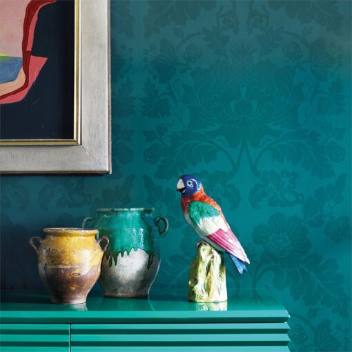 Close up of the Villandry Wallpaper from the Damask Wallpaper Collection by Zophany
