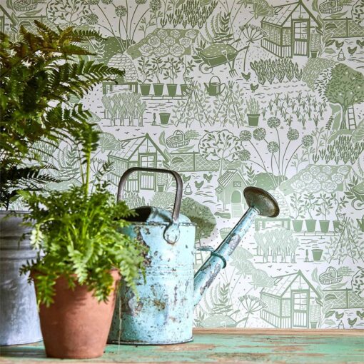 The Allotment Wallpaper from The Potting Room Collection