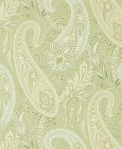 Cashmere Paisley Wallpaper from the Art of the Garden Collection in Garden Green