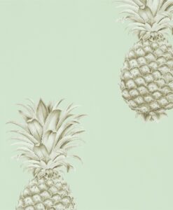 Pineapple Royale Wallpaper from The Art of the Garden Collection in Porcelain & Sepia