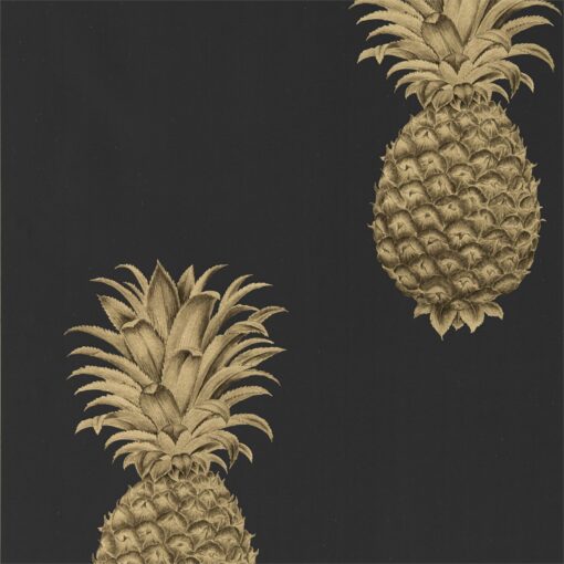Pineapple Royale Wallpaper from The Art of the Garden Collection in Graphite & Gold