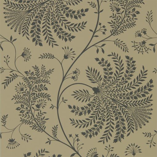 Mapperton Wallpaper from The Art of the Garden Collection in Charcoal & Gold