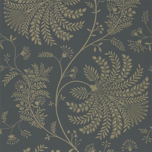 Mapperton Wallpaper from The Art of the Garden Collection in Graphite & Silver