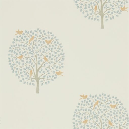 Bay Tree Wallpaper from The Potting Room Collection in Copper & Denim