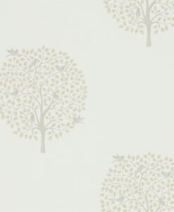 Bay Tree Wallpaper from The Potting Room Collection in Linen & Dove