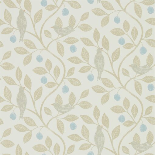 Damson Tree Wallpaper from The Potting Room Collection in Denim & Barley
