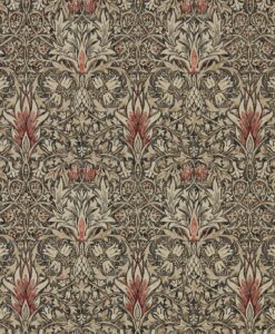 Snakeshead wallpaper from the Archives IV collection by Morris & Co. in Charcoal & Spice