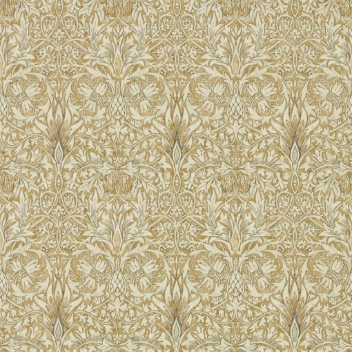 Snakeshead wallpaper from the Archives IV collection by Morris & Co. in Gold & Linen