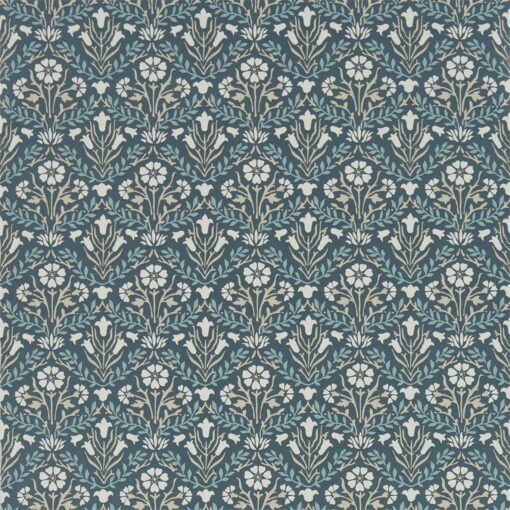 Morris Bellflowers Wallpaper from the Archives IV collection by Morris & Co. in Indigo & linen