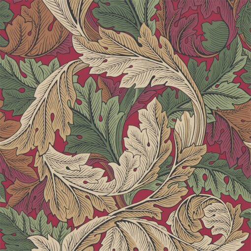 Acanthus Wallpaper from the Archive IV Collection by Morris & Co in Madder & Thyme