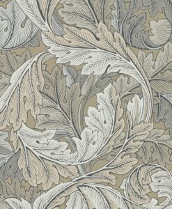 Acanthus Wallpaper from the Archive IV Collection by Morris & Co in Slate Manilla & Stone