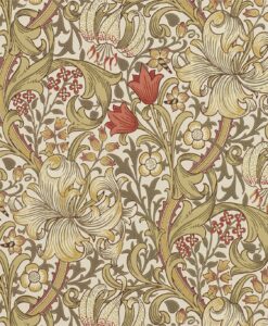 Golden Lily Wallpaper from The Craftsman Wallpapers by Morris & Co. in Biscuit and Brick