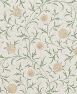 Scroll Wallpaper from The Craftsman Wallpapers by Morris & Co. in Thyme & Pear