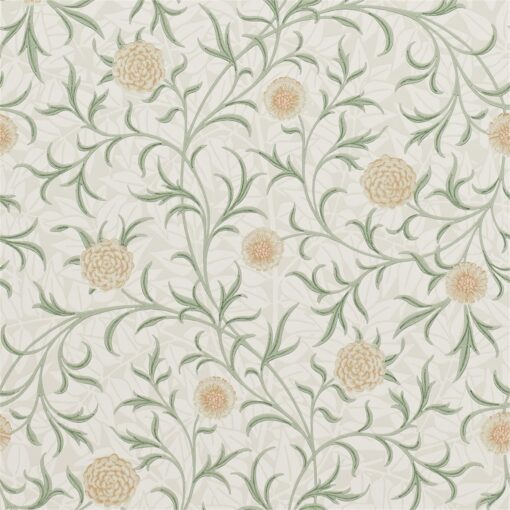 Scroll Wallpaper from The Craftsman Wallpapers by Morris & Co. in Thyme & Pear