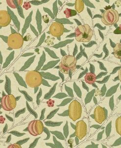 216459 Fruit Wallpaper from the Craftsman Wallpapers by Morris & Co. in Beige Coral and Gold