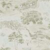 Sea Houses Wallpaper from the Embleton Bay Collection by Sanderson Home in Green & Sand