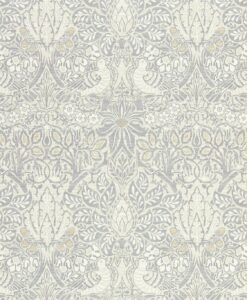 Pure Dove and Rose wallpaper from Morris & Co.'s Pure North Collection in Cloud Grey