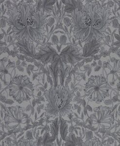 Pure Honeysuckle & Tulip wallpaper by Morris & Co in Black Ink
