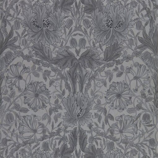 Pure Honeysuckle & Tulip wallpaper by Morris & Co in Black Ink