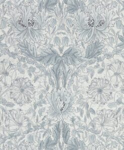 Pure Honeysuckle & Tulip wallpaper by Morris & Co in Cloud Grey