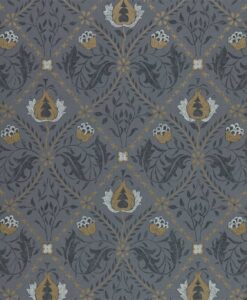 Pure Trellis Wallpaper from the Pure North Collection by Morris & Co. in black ink