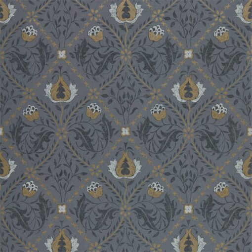 Pure Trellis Wallpaper from the Pure North Collection by Morris & Co. in black ink
