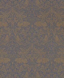 Pure Brer Rabbit Wallpaper by Morris & Co. in Ink and Gold