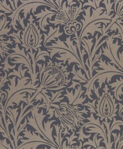 Pure Thistle Wallpaper by Morris & Co. from the Pure North Collection in Black Ink