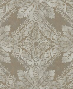 Medevi Mirror Wallpaper from the Phaedra Collection by Zophany in Antique Silver
