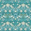 Strawberry Thief Wallpaper in Teal