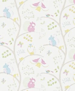 Going Batty Wallpaper by Sanderson in Pink & Blue