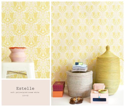 Estelle Wallpaper by Majvillan in yellow