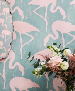 Vintage Flamingo Wallpaper by Sanderson Design
